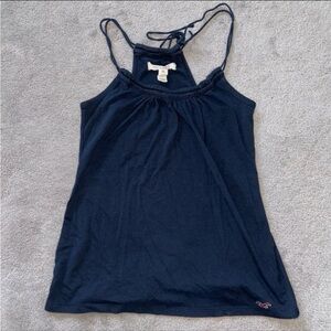 Hollister dark blue string tank top